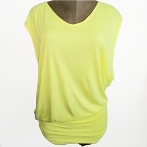 Bebe Sexy Open Back Neon Tunic Tank Sleeveless Perfect Weekend Size XS